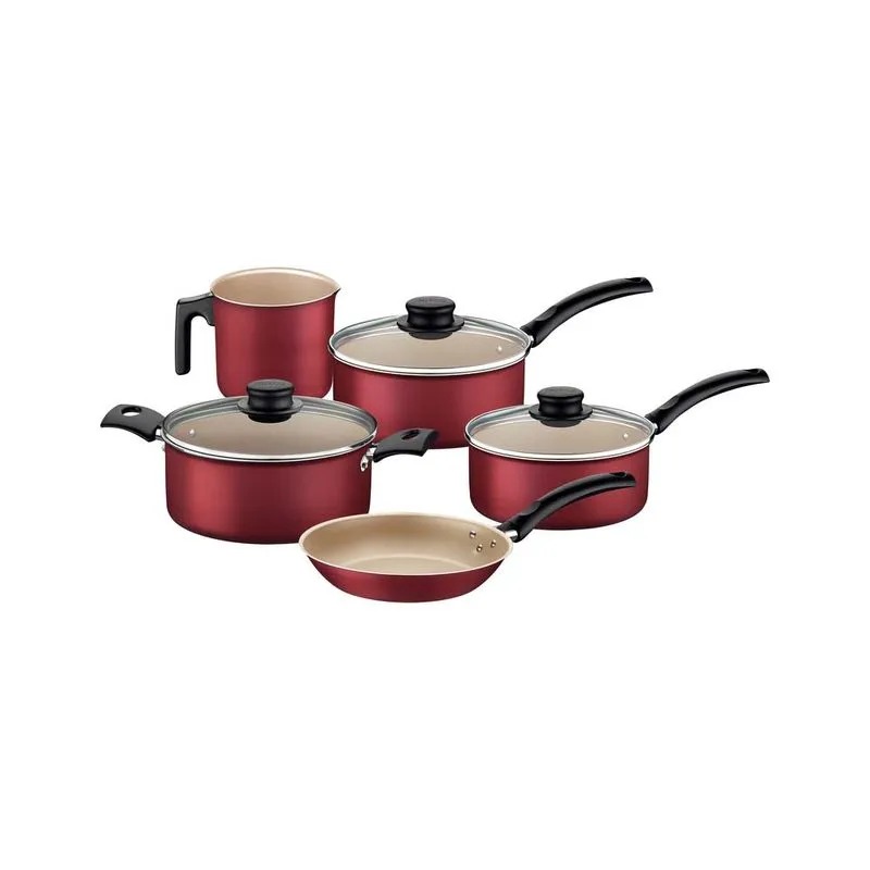 JUEGO DE OLLAS TRAMONTINA 5 PIEZAS TURIM BORDO TA20298/761