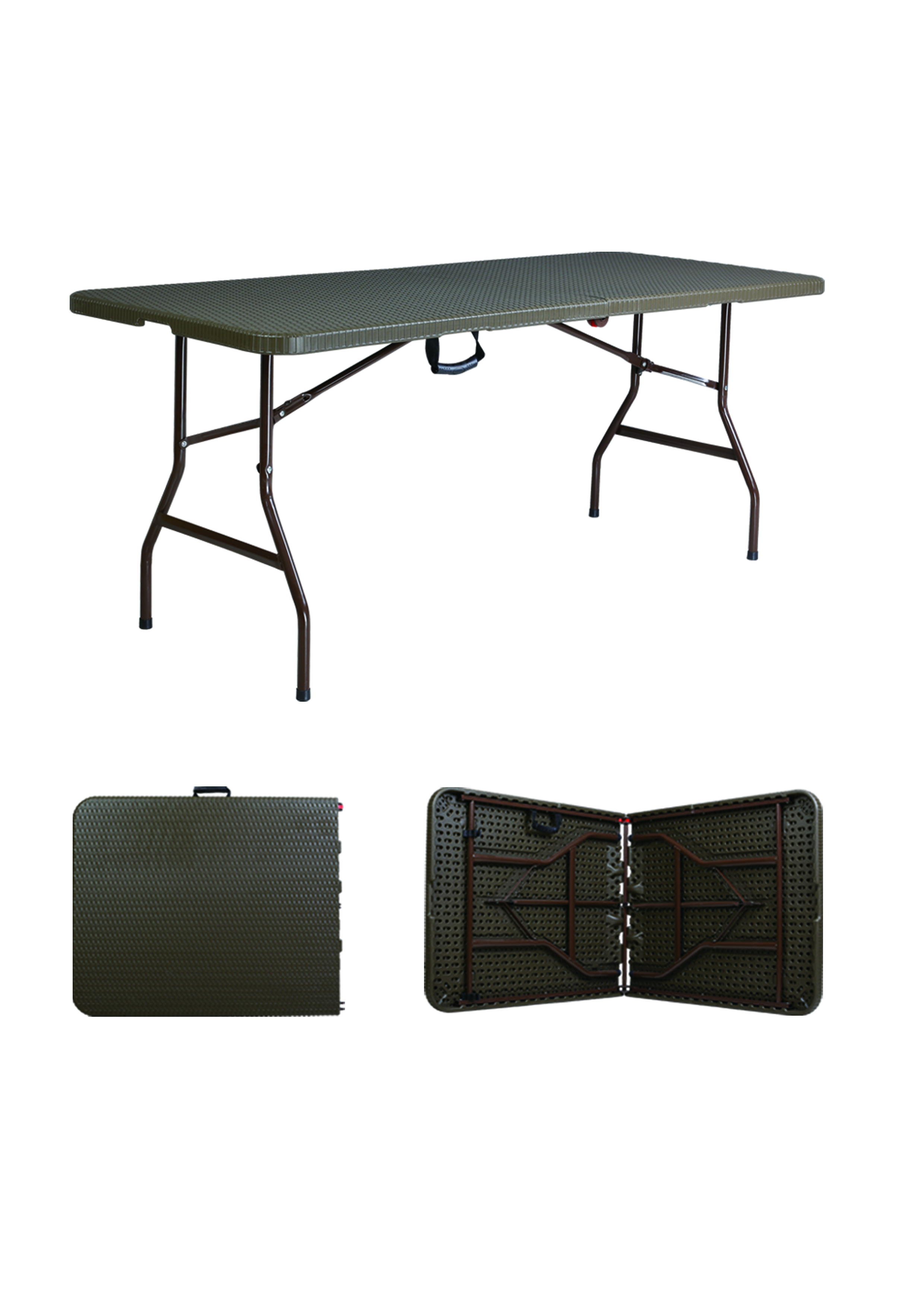 MESA PLEGABLE RECTANGULAR RATTAN 180CM P/ 6 PERSONAS UNIQUE