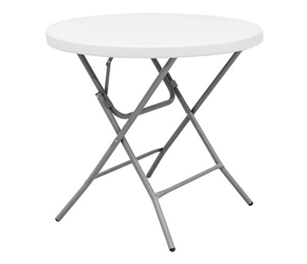 MESA PLEGABLE REDONDA BLANCO DE 80 CM – MPRB80