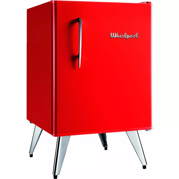FRIGOBAR WHIRLPOOL 80 LTS 1 PUERTA VINTAGE WRA08BVD ROJO